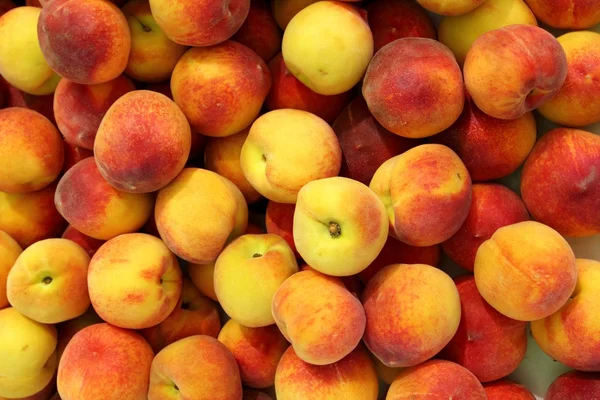 Peaches patrón textura fruta mercado fondo —  Fotos de Stock