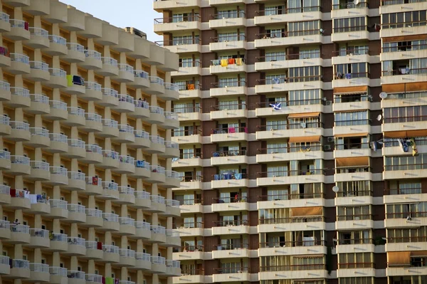 Gamle ejerlejligheder facader tekstur i Spanien - Stock-foto