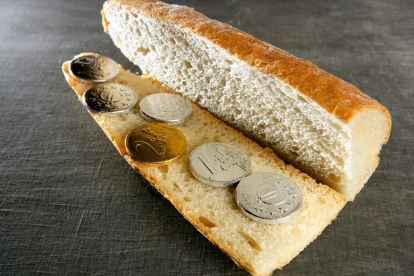 Euro brood broodje menu, concept — Stok fotoğraf