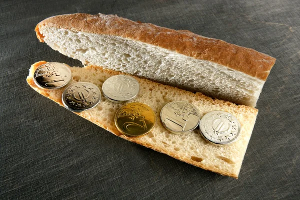 Euro bread sandwich menu, concept — Stock Photo, Image