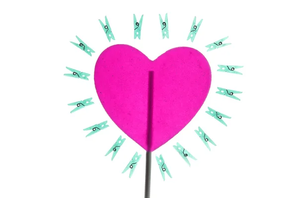 Konzeptionelle Hausfrau valentines Herz Metapher — Stockfoto