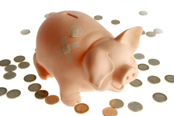 Sparschwein mit Euro-Währung — Stockfoto