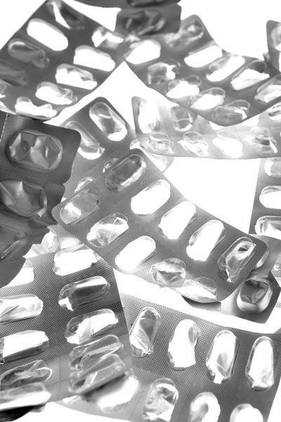 Las lengüetas de las píldoras de la ampolla textura plata — Stockfoto