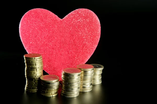爱情和金钱的隐喻 — 图库照片