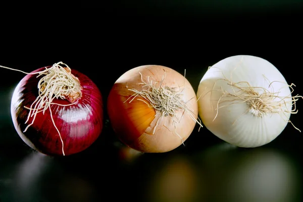 Three onion colors — Stock Photo, Image
