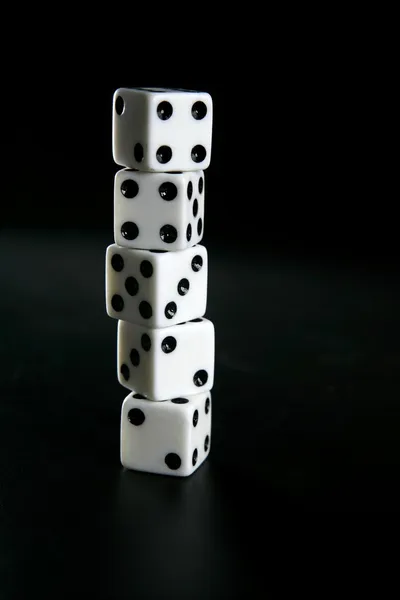 Gambler five dices — Stock Photo, Image
