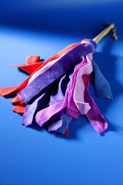Outils de nettoyage de plumeau coloré femme au foyer — Photo
