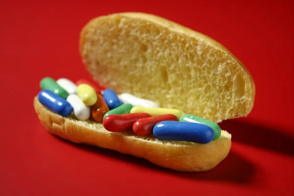 Sandwich fatto di caramelle colorate dolce — Foto Stock