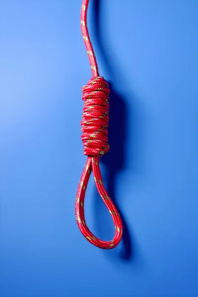 Nodo impiccato in filo rosso — Foto Stock