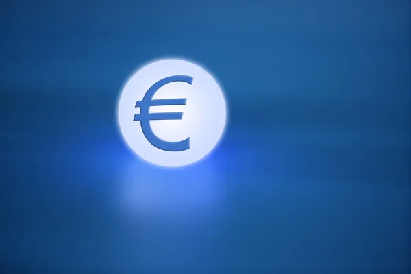 Zářící světelné koule s znak měny euro — Stock fotografie