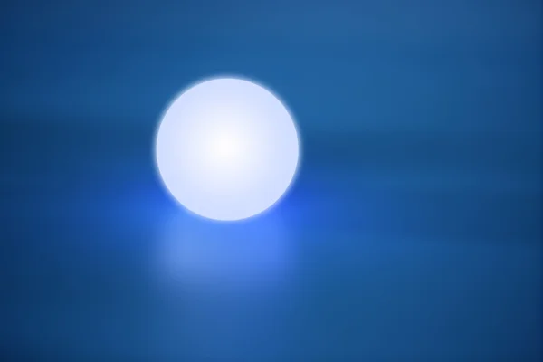 Bola cahaya bercahaya abstrak di atas biru — Stok Foto