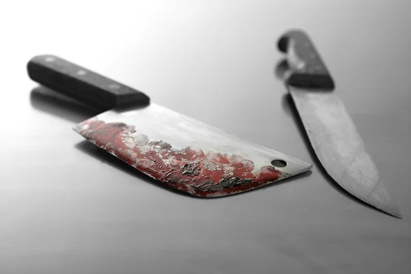 Кривавий ножем — стокове фото