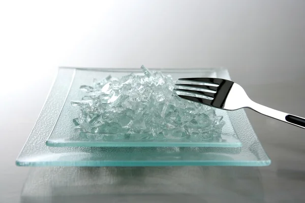 To eat today we have broken glass — Stock Photo, Image