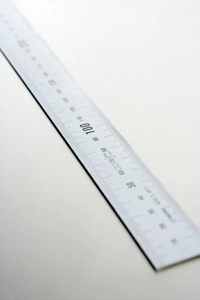 Zilver aluminium liniaal meter — Stockfoto