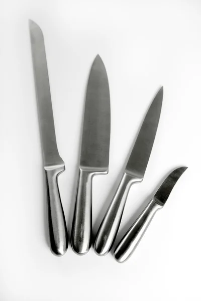 Coleção de facas de aço inoxidável — Fotografia de Stock
