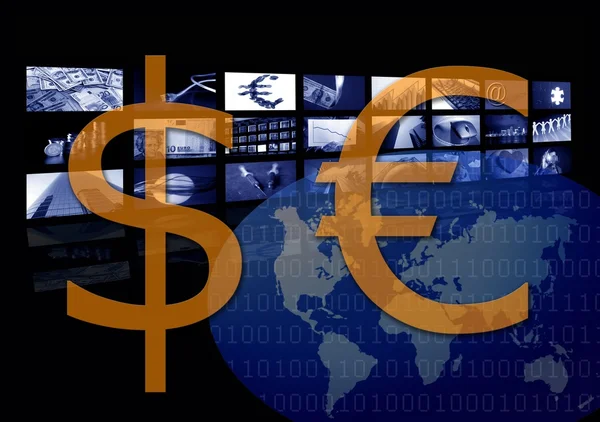 Moneda euro contra dólar. Negocio corporativo —  Fotos de Stock