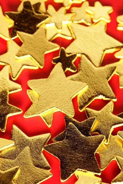金の星と黄金のクリスマスの装飾 — ストック写真