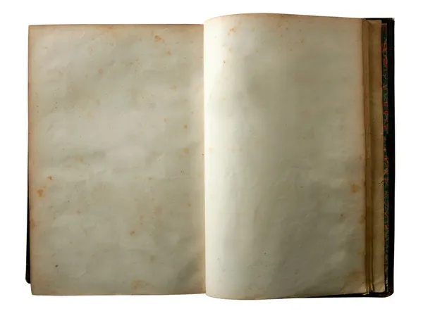 Velho livro de espaço em branco aberto cópia envelhecido — Fotografia de Stock