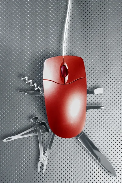 Červená myš metafora — Stock fotografie