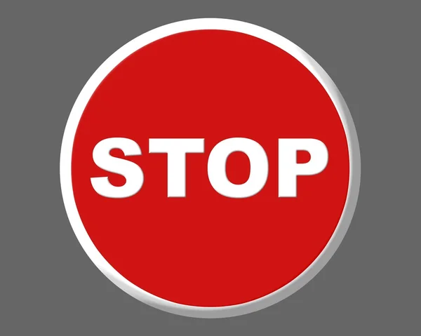 Stop traffic red round signal illustration — Stock Photo, Image