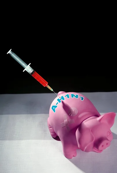 Ін'єкція свинячого грипу, вакцина проти грипу h1n1 — стокове фото