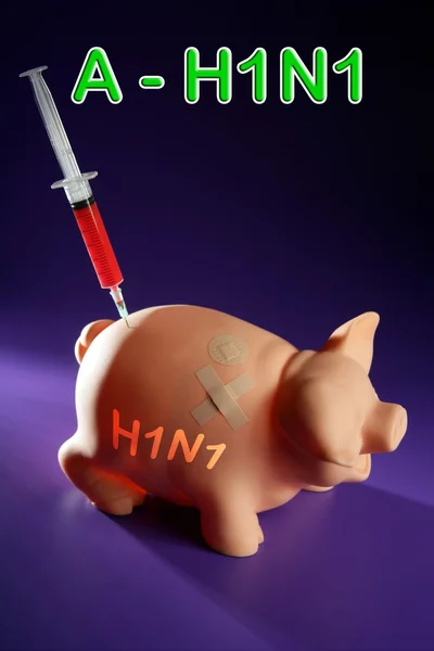 Injeção de gripe suína, vacina h1n1 — Fotografia de Stock