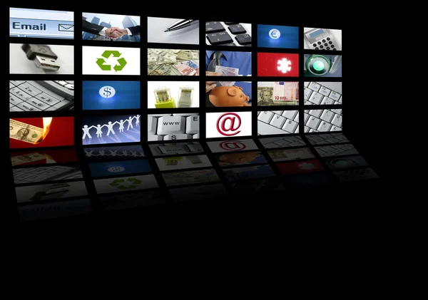 Video tv obrazovka technologie a komunikace — Stock fotografie