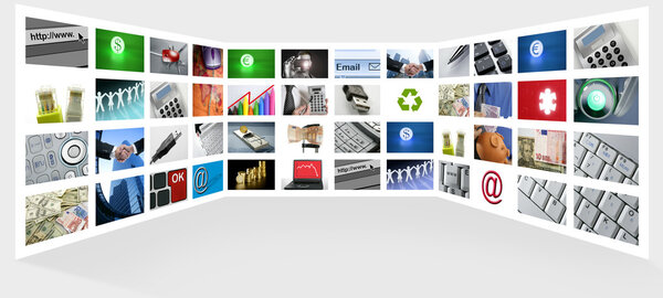 Big Panel of TV screen internet business