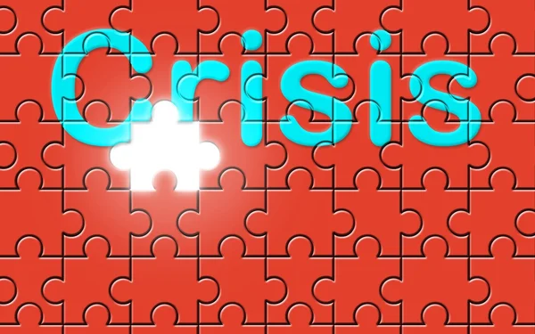 Crisis text written on a puzzle background — Stock Photo, Image