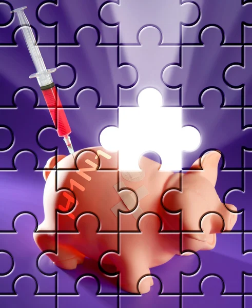 Puzzle com peça em falta Gripe suína AH1N1 — Fotografia de Stock