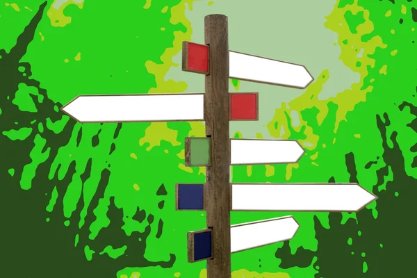 Crossroad wooden directional arrow signs — Stock Photo, Image