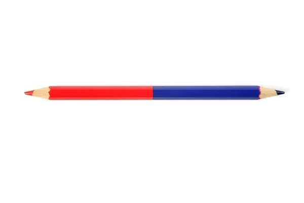 Μπλε και κόκκινο χρώμα διπλό μολύβι — Φωτογραφία Αρχείου