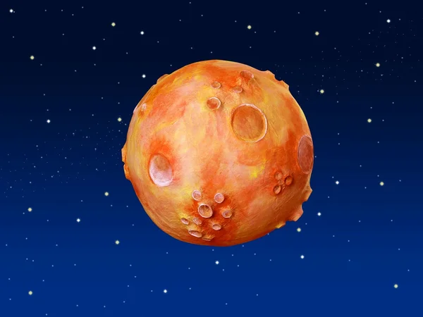 Uzay fantezi gezegen turuncu mavi gökyüzü — Stok fotoğraf