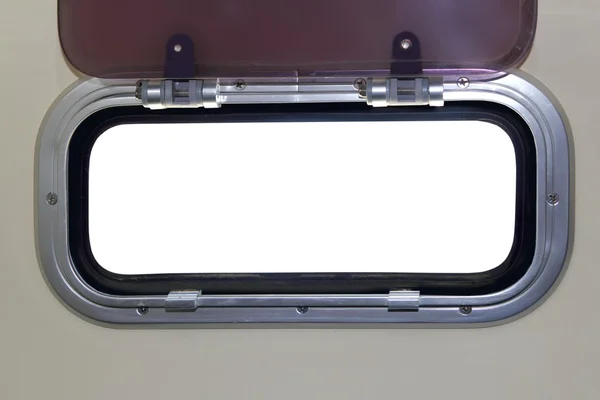 Boat porthole horizontal rectangle white — Stock Photo, Image