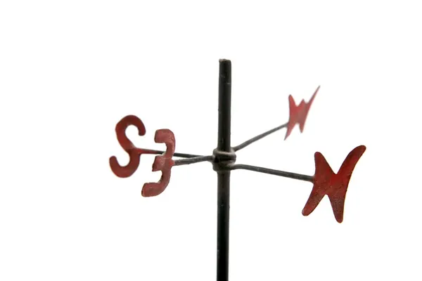 Weather vane with four cardinal points N S E W — Stock Photo, Image