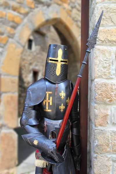 Nosić wojownik średniowieczny żołnierz metalu ochronne — Zdjęcie stockowe