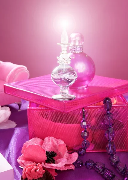 Barbie estilo moda maquiagem mesa de vestir vaidade — Fotografia de Stock