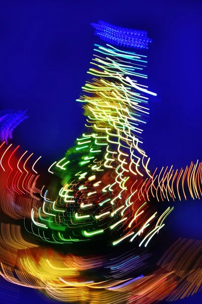 Árbol de Navidad noche borrosa iluminación — Foto de Stock