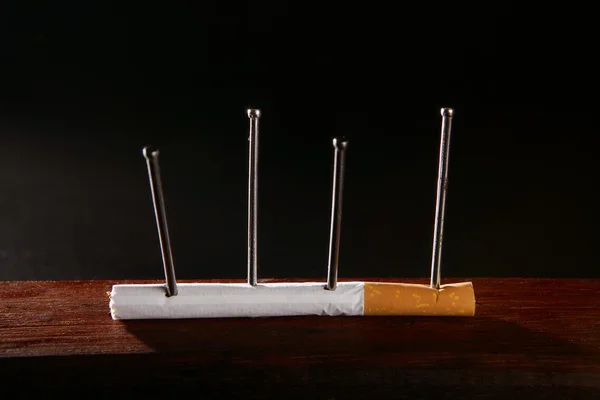 Nicotine tabak verslaving sigaret concept — Stockfoto