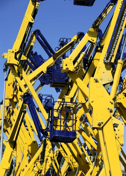 Construction crane vehicles, elevator platform — Stock Photo, Image