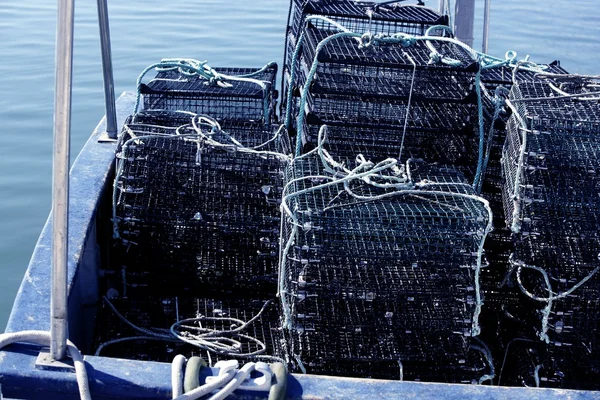 Horgászat hajóval berendezések részletesen: nettó, Művészetek makró — Stock Fotó