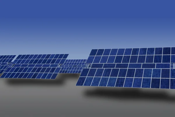 Geradores de placas solares de energia elétrica limpa — Fotografia de Stock