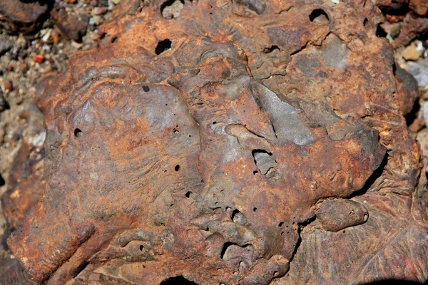 Ferro de aço enferrujado pedra mineral macro — Fotografia de Stock