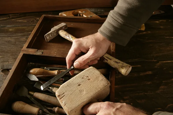 Craftman snickare hand verktyg konstnär — Stockfoto