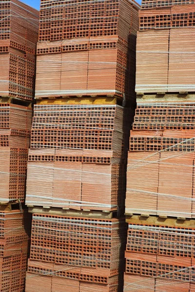 Arcilla azulejos rojos patrón de stock textura construcción —  Fotos de Stock