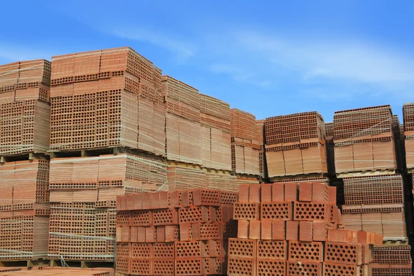 Vörös agyag cserepek állomány szerkezetében szerkezet építés — Stock Fotó