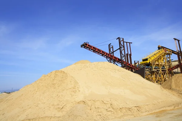 Construction sand quarry stock mountain machinery — Stock Photo, Image