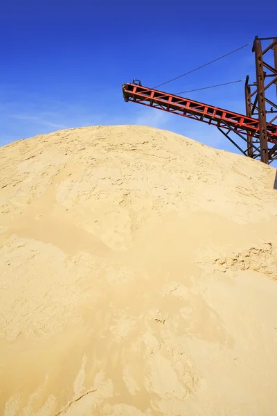 Construction sand quarry stock mountain machinery — Stock Photo, Image