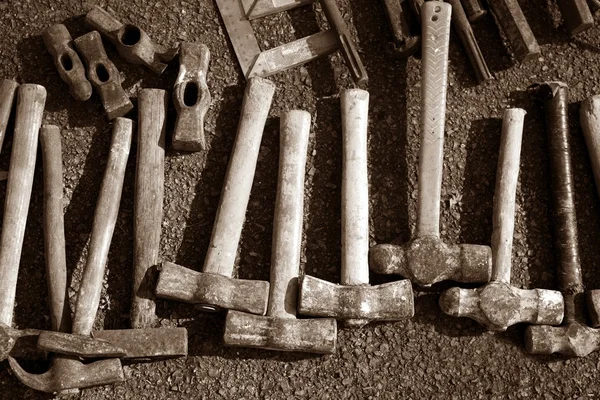 Hammer handtools hand tools collection pattern — Stock Photo, Image