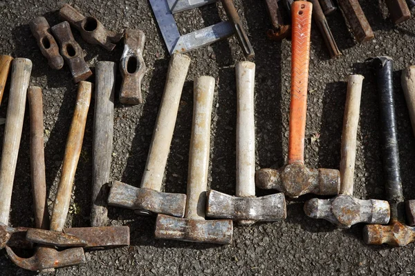 Ferramentas manuais de martelo padrão de coleta de ferramentas manuais — Fotografia de Stock